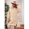 imagePRETTYGARDEN Oversized Sweatshirt for Women 2025 Fall Pullover Casual Long Sleeve Split Hem Hoodie Dress With Kangaroo PocketApricot