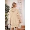 imagePRETTYGARDEN Oversized Sweatshirt for Women 2025 Fall Pullover Casual Long Sleeve Split Hem Hoodie Dress With Kangaroo PocketApricot