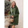imagePRETTYGARDEN Oversized Sweatshirt for Women 2025 Fall Pullover Casual Long Sleeve Split Hem Hoodie Dress With Kangaroo PocketArmy Green