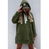 imagePRETTYGARDEN Oversized Sweatshirt for Women 2025 Fall Pullover Casual Long Sleeve Split Hem Hoodie Dress With Kangaroo PocketArmy Green