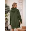 imagePRETTYGARDEN Oversized Sweatshirt for Women 2025 Fall Pullover Casual Long Sleeve Split Hem Hoodie Dress With Kangaroo PocketArmy Green