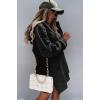 imagePRETTYGARDEN Oversized Sweatshirt for Women 2025 Fall Pullover Casual Long Sleeve Split Hem Hoodie Dress With Kangaroo PocketBlack
