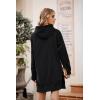 imagePRETTYGARDEN Oversized Sweatshirt for Women 2025 Fall Pullover Casual Long Sleeve Split Hem Hoodie Dress With Kangaroo PocketBlack