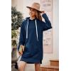 imagePRETTYGARDEN Oversized Sweatshirt for Women 2025 Fall Pullover Casual Long Sleeve Split Hem Hoodie Dress With Kangaroo PocketBlue