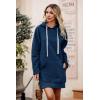imagePRETTYGARDEN Oversized Sweatshirt for Women 2025 Fall Pullover Casual Long Sleeve Split Hem Hoodie Dress With Kangaroo PocketBlue