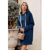 imagePRETTYGARDEN Oversized Sweatshirt for Women 2025 Fall Pullover Casual Long Sleeve Split Hem Hoodie Dress With Kangaroo PocketBlue