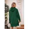 imagePRETTYGARDEN Oversized Sweatshirt for Women 2025 Fall Pullover Casual Long Sleeve Split Hem Hoodie Dress With Kangaroo PocketDark Green