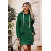 imagePRETTYGARDEN Oversized Sweatshirt for Women 2025 Fall Pullover Casual Long Sleeve Split Hem Hoodie Dress With Kangaroo PocketDark Green