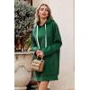 imagePRETTYGARDEN Oversized Sweatshirt for Women 2025 Fall Pullover Casual Long Sleeve Split Hem Hoodie Dress With Kangaroo PocketDark Green