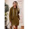 imagePRETTYGARDEN Oversized Sweatshirt for Women 2025 Fall Pullover Casual Long Sleeve Split Hem Hoodie Dress With Kangaroo PocketDark Khaki