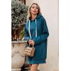 imagePRETTYGARDEN Oversized Sweatshirt for Women 2025 Fall Pullover Casual Long Sleeve Split Hem Hoodie Dress With Kangaroo PocketLake Blue