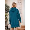 imagePRETTYGARDEN Oversized Sweatshirt for Women 2025 Fall Pullover Casual Long Sleeve Split Hem Hoodie Dress With Kangaroo PocketLake Blue