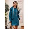 imagePRETTYGARDEN Oversized Sweatshirt for Women 2025 Fall Pullover Casual Long Sleeve Split Hem Hoodie Dress With Kangaroo PocketLake Blue