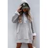 imagePRETTYGARDEN Oversized Sweatshirt for Women 2025 Fall Pullover Casual Long Sleeve Split Hem Hoodie Dress With Kangaroo PocketLight Grey