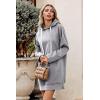 imagePRETTYGARDEN Oversized Sweatshirt for Women 2025 Fall Pullover Casual Long Sleeve Split Hem Hoodie Dress With Kangaroo PocketLight Grey