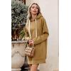 imagePRETTYGARDEN Oversized Sweatshirt for Women 2025 Fall Pullover Casual Long Sleeve Split Hem Hoodie Dress With Kangaroo PocketLight Khaki