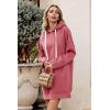 imagePRETTYGARDEN Oversized Sweatshirt for Women 2025 Fall Pullover Casual Long Sleeve Split Hem Hoodie Dress With Kangaroo PocketPink