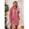 imagePRETTYGARDEN Oversized Sweatshirt for Women 2025 Fall Pullover Casual Long Sleeve Split Hem Hoodie Dress With Kangaroo PocketPink