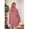 imagePRETTYGARDEN Oversized Sweatshirt for Women 2025 Fall Pullover Casual Long Sleeve Split Hem Hoodie Dress With Kangaroo PocketPink