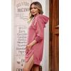 imagePRETTYGARDEN Oversized Sweatshirt for Women 2025 Fall Pullover Casual Long Sleeve Split Hem Hoodie Dress With Kangaroo PocketPink