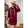 imagePRETTYGARDEN Oversized Sweatshirt for Women 2025 Fall Pullover Casual Long Sleeve Split Hem Hoodie Dress With Kangaroo PocketWine Red