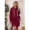 imagePRETTYGARDEN Oversized Sweatshirt for Women 2025 Fall Pullover Casual Long Sleeve Split Hem Hoodie Dress With Kangaroo PocketWine Red