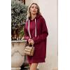 imagePRETTYGARDEN Oversized Sweatshirt for Women 2025 Fall Pullover Casual Long Sleeve Split Hem Hoodie Dress With Kangaroo PocketWine Red