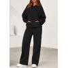 imagePRETTYGARDEN Womens 2 Piece Outfits Fall Sweatsuits Oversized Hoodies Wide Leg Sweatpants Tracksuits Lounge Matching SetsBlack