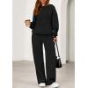 imagePRETTYGARDEN Womens 2 Piece Outfits Fall Sweatsuits Oversized Hoodies Wide Leg Sweatpants Tracksuits Lounge Matching SetsBlack