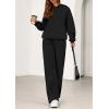 imagePRETTYGARDEN Womens 2 Piece Outfits Fall Sweatsuits Oversized Hoodies Wide Leg Sweatpants Tracksuits Lounge Matching SetsBlack