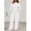 imagePRETTYGARDEN Womens 2 Piece Outfits Fall Sweatsuits Oversized Hoodies Wide Leg Sweatpants Tracksuits Lounge Matching SetsWhite