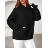 imagePRETTYGARDEN Womens Oversized Hoodies Fleece Hooded Sweatshirts Long Sleeve Pullover Tops 2025 Fall Outfits Winter ClothesBlack