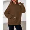 imagePRETTYGARDEN Womens Oversized Hoodies Fleece Hooded Sweatshirts Long Sleeve Pullover Tops 2025 Fall Outfits Winter ClothesBrown