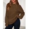 imagePRETTYGARDEN Womens Oversized Hoodies Fleece Hooded Sweatshirts Long Sleeve Pullover Tops 2025 Fall Outfits Winter ClothesBrown