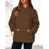 imagePRETTYGARDEN Womens Oversized Hoodies Fleece Hooded Sweatshirts Long Sleeve Pullover Tops 2025 Fall Outfits Winter ClothesBrown