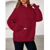 imagePRETTYGARDEN Womens Oversized Hoodies Fleece Hooded Sweatshirts Long Sleeve Pullover Tops 2025 Fall Outfits Winter ClothesBurgundy