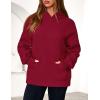 imagePRETTYGARDEN Womens Oversized Hoodies Fleece Hooded Sweatshirts Long Sleeve Pullover Tops 2025 Fall Outfits Winter ClothesBurgundy