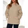 imagePRETTYGARDEN Womens Oversized Hoodies Fleece Hooded Sweatshirts Long Sleeve Pullover Tops 2025 Fall Outfits Winter ClothesKhaki