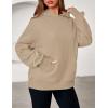 imagePRETTYGARDEN Womens Oversized Hoodies Fleece Hooded Sweatshirts Long Sleeve Pullover Tops 2025 Fall Outfits Winter ClothesKhaki
