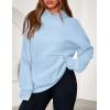 imagePRETTYGARDEN Womens Oversized Hoodies Fleece Hooded Sweatshirts Long Sleeve Pullover Tops 2025 Fall Outfits Winter ClothesLight Blue