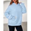 imagePRETTYGARDEN Womens Oversized Hoodies Fleece Hooded Sweatshirts Long Sleeve Pullover Tops 2025 Fall Outfits Winter ClothesLight Blue