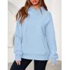 imagePRETTYGARDEN Womens Oversized Hoodies Fleece Hooded Sweatshirts Long Sleeve Pullover Tops 2025 Fall Outfits Winter ClothesLight Blue