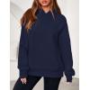 imagePRETTYGARDEN Womens Oversized Hoodies Fleece Hooded Sweatshirts Long Sleeve Pullover Tops 2025 Fall Outfits Winter ClothesNavy Blue