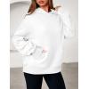 imagePRETTYGARDEN Womens Oversized Hoodies Fleece Hooded Sweatshirts Long Sleeve Pullover Tops 2025 Fall Outfits Winter ClothesWhite