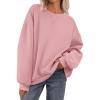 imagePRETTYGARDEN Crewneck Sweatshirt for Women Oversized Long Sleeve Pullover Tops Winter Fall Outfits 2025 Fashion ClothingPink