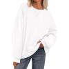 imagePRETTYGARDEN Crewneck Sweatshirt for Women Oversized Long Sleeve Pullover Tops Winter Fall Outfits 2025 Fashion ClothingWhite