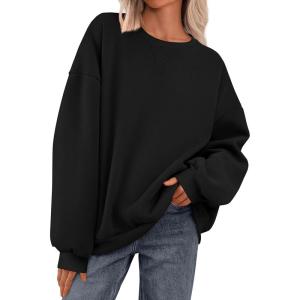 imagePRETTYGARDEN Crewneck Sweatshirt for Women Oversized Long Sleeve Pullover Tops Winter Fall Outfits 2025 Fashion ClothingBlack