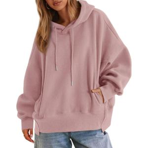 imagePRETTYGARDEN Womens 2025 Oversized Hoodies Sweatshirt Fleece Long Sleeve Going Out Tops Trendy Casual Fall Fashion OutfitsPink