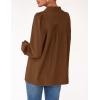 imagePRETTYGARDEN Fall Lantern Long Sleeve Shirts for Women 2025 Trendy Button Vneck Pullover Henley Tops Dressy Work BlousesBrown