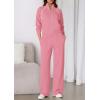 imagePRETTYGARDEN Womens 2 Piece Outfits Sweatsuits 2025 Fall Full Zip Sweatshirts Workout Pants Matching Lounge Sets TracksuitsPink